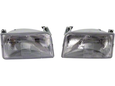 Headlights; Chrome Housing; Clear Lens (92-97 F-150, F-250, F-350)