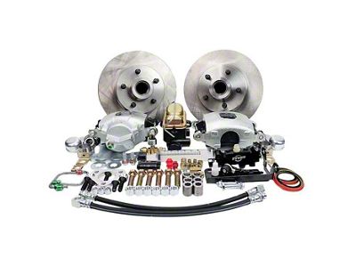 Master Power Brakes Legend Series Front Disc Brake Conversion Kit with Master Cylinder and Valve; 5 x 5-1/2-Inch Bolt Pattern; Cast-Iron Calipers (53-56 F-100)