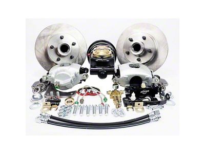 Master Power Brakes Legend Series Front Disc Brake Conversion Kit with Booster/Master Cylinder Combo and Valve; 5 x 5-1/2-Inch Bolt Pattern; Cast-Iron Calipers (53-56 F-100)