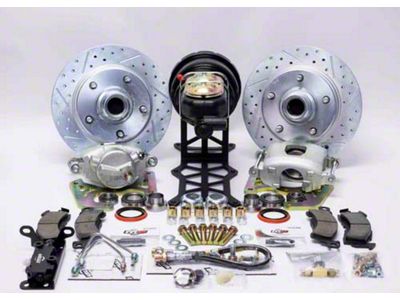 Master Power Brakes Legend Series HP Front Disc Brake Conversion Kit with Booster/Master Cylinder Combo and Valve; 5 x 4-1/2-Inch Bolt Pattern; Cast-Iron Calipers (48-52 F1)