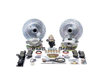 Master Power Brakes Legend Series HP Front Disc Brake Conversion Kit with Master Cylinder and Valve; 5 x 5-1/2-Inch Bolt Pattern; Cast-Iron Calipers (53-56 F-100)