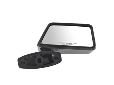 Manual Mirror; Black; Passenger Side (85-91 F-150, F-250, F-350)