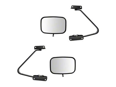 Manual Mirrors with Swing Lock; Paint to Match Black (80-97 F-100, F-150, F-250, F-350)