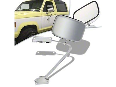 OE Style Manual Mirror; Chrome; Driver Side (80-97 F-100, F-150, F-250, F-350)