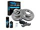 Semi-Metallic 5-Lug Brake Rotor, Pad, Brake Fluid and Cleaner Kit; Front (86-93 4WD F-150 w/ Auto Locking Hubs)