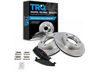 Semi-Metallic 5-Lug Brake Rotor and Pad Kit; Front (94-96 4WD F-150)