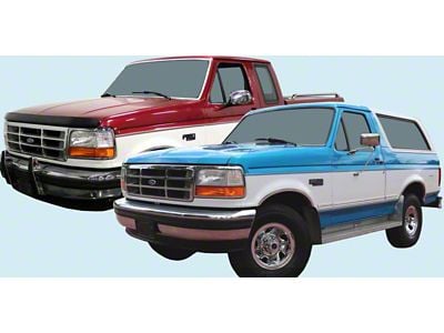 Tu-Tone 7-Band Upper/5-Band Lower Stripes; Calypso Metallic/White (92-98 F-250, F-350)