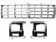 Upper Replacement Grille with Headlight Bezels; Black and Argent (82-86 F-150)