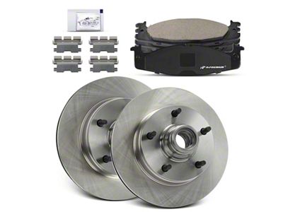 Vented 5-Lug Brake Rotor and Pad Kit; Front (94-96 2WD F-150)