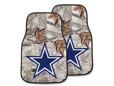 Carpet Front Floor Mats with Dallas Cowboys Logo; Camo (Universal; Some Adaptation May Be Required)