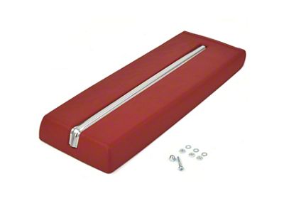 Center Console Padded Lid with Stainless Steel Trim; Red (64-65 Ranchero)