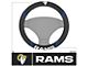 Steering Wheel Cover with Los Angeles Rams Logo; Black (Universal; Some Adaptation May Be Required)