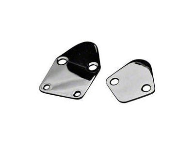 Fuel Pump Block-Off Plate; Chrome with No Logo; Fits SB Chevy V8 Engines