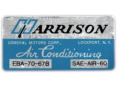 Full Size Chevy Air Conditioning Evaporation Decal, Harrison, 1967