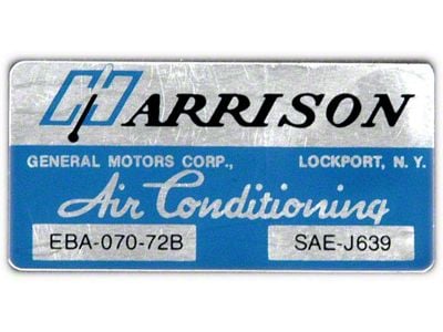 Full Size Chevy Air Conditioning Evaporation Decal, Harrison, 1972