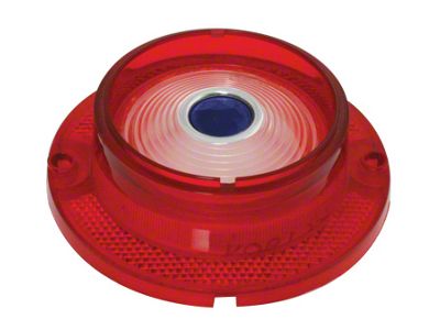 Full Size Chevy Back-Up Light Lens, Red, Clear, W/Blue Dot, Impala/Bel Air/Biscayne, 1963