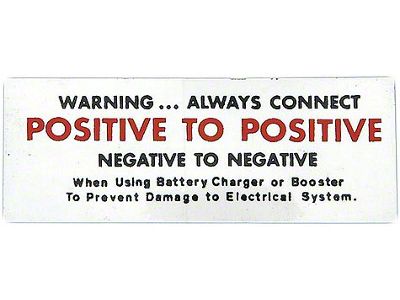 Full Size Chevy Battery Warning Decal, 1964-1966