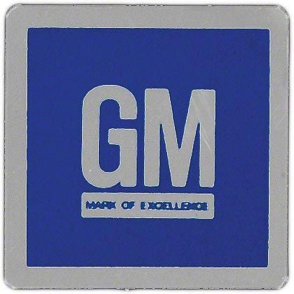 Ecklers Door Decal,GM Mark Of Excellence,1967Late-1973