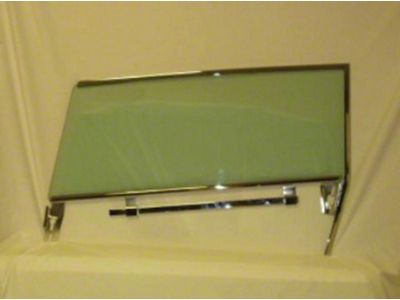 Full Size Chevy Door Glass Assembly, Left, Green Tinted, Impala Convertible, 1961-1964 (Impala Convertible)