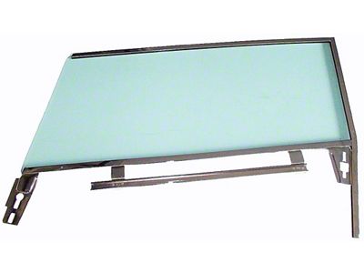 Full Size Chevy Door Glass Assembly, Right, Green Tinted, Impala Hardtop, 1962-1964 (Impala Sports Coupe, Two-Door)