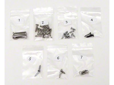 Full Size Chevy Exterior Trim Screw Set, Impala, 1964