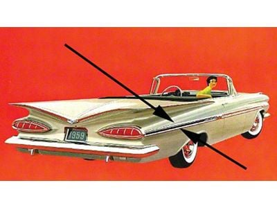 Full Size Chevy Moldings, Quarter Paint Divider, 1959