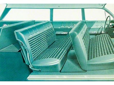 Full Size Chevy Seat Cover Set, 9-Passenger, Bel Air Wagon,1962