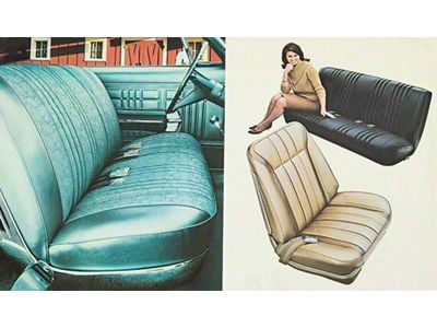 Full Size Chevy Seat Cover Set, Bench Cloth, 2-Door Hardtop, Impala, 1968