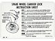 Full Size Chevy Spare Lock Instructions Decal, 1965-1966