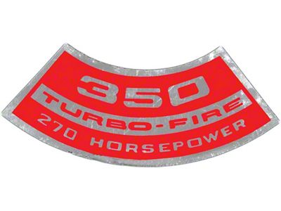 Full Size Chevy Turbo-Fire Air Cleaner Decal, 350ci/270hp, 1970