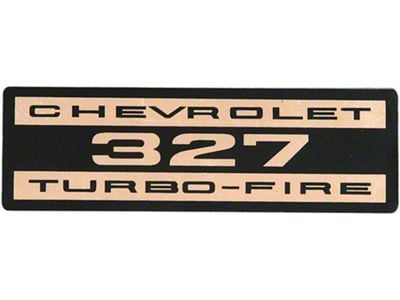 Full Size Chevy Valve Cover Decal, Turbo-Fire, 327ci, 1963-1965