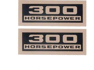 Full Size Chevy Valve Cover Decals, 300hp, 1962-1965