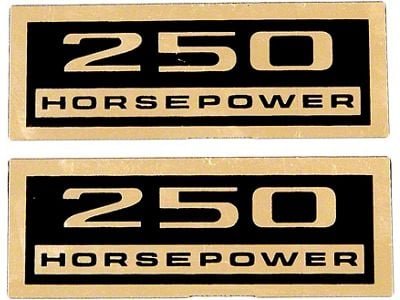 Full Size Chevy Valve Cover Decals, 327ci/250hp, 1963-1965