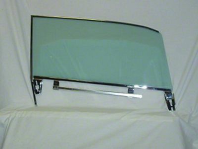 Full Size Chevy Door Glass Assembly, Left, Green Tinted, 1961-1962 Bel Air & 1961 Impala Hardtop (Impala Sports Coupe, Two-Door)