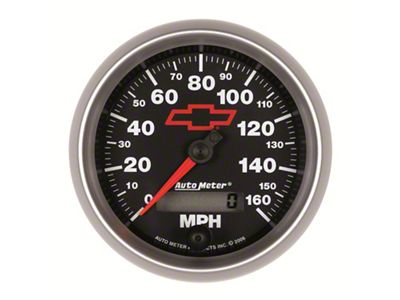 Auto Meter Chevy Black Series 3-3/8-Inch Programmable Speedometer; 0-160 MPH