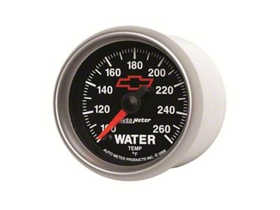 Auto Meter Chevy Black Series 2-1/16-Inch Water Temperature Gauge; 100-260 Fahrenheit; Digital Stepper Motor