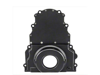 GM LS 2-PC TMNG COVER W/O CAM HOLE, BLK