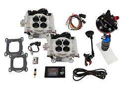 FiTech Fuel Injection Go EFI 2x4 625HP Self Tuning Fuel Injection System with Go Fuel 340 LPH In-Tank Master Kit; Bright Aluminum (Universal; Some Adaptation May Be Required)