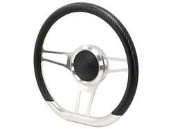 GT Performance GT9 Retro D-Shape Steering Wheel; Carbon-Tech (Universal; Some Adaptation May Be Required)