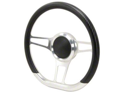 GT Performance GT9 Retro D-Shape Steering Wheel; Carbon-Tech (Universal; Some Adaptation May Be Required)