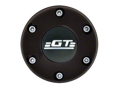 GT Performance Euro/Gasser Horn Button with GT Logo; 6-Hole; Black (Universal; Some Adaptation May Be Required)