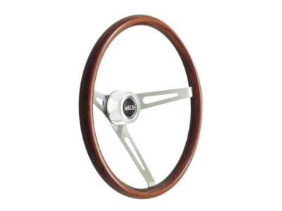 GT Performance GT3 Retro Slot Style Steering Wheel; Dark Wood (Universal; Some Adaptation May Be Required)