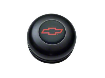 GT Performance GT3 Standard Horn Button with Chevy Bowtie Logo; Black Anodized (Universal; Some Adaptation May Be Required)