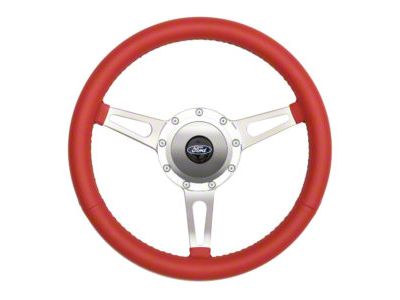 GT Performance GT9 Retro Cobra Style Steering Wheel; 13.75-Inch; Red Leather (Universal; Some Adaptation May Be Required)