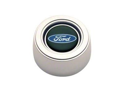 GT Performance GT3 Hi-Rise Horn Button with Ford Oval Logo; Polished (Universal; Some Adaptation May Be Required)