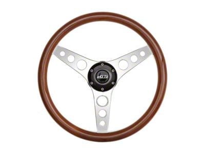 GT Performance GT3 Retro Gasser Hole Style Steering Wheel; Wood (Universal; Some Adaptation May Be Required)