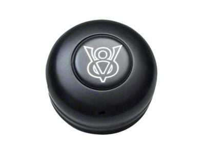 GT Performance GT3 Standard Horn Button with V8 Logo; Black Anodized (Universal; Some Adaptation May Be Required)