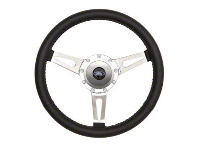 GT Performance GT9 Retro Cobra Style Steering Wheel; 14.75-Inch; Black Leather (Universal; Some Adaptation May Be Required)