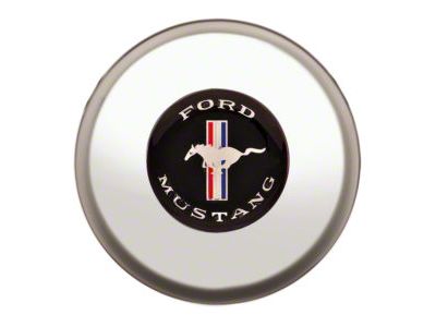 GT Performance Euro/Gasser Horn Button with Mustang Logo; Smooth; Polished (Universal; Some Adaptation May Be Required)