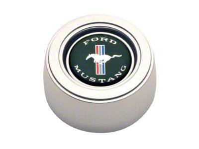 GT Performance GT3 Hi-Rise Horn Button with Mustang Logo; Polished (Universal; Some Adaptation May Be Required)